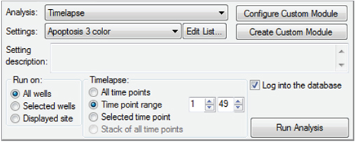 Easy setup of time-lapse acquisition and analysis