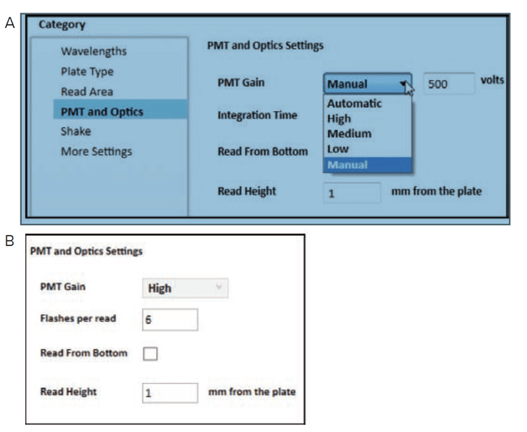 SpectraMax i3x PMT settings