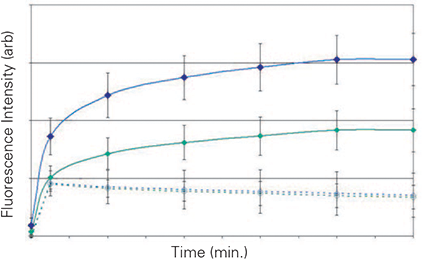 Fluorescence intensity time course