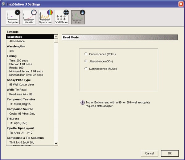 Kinetic Instrument settings