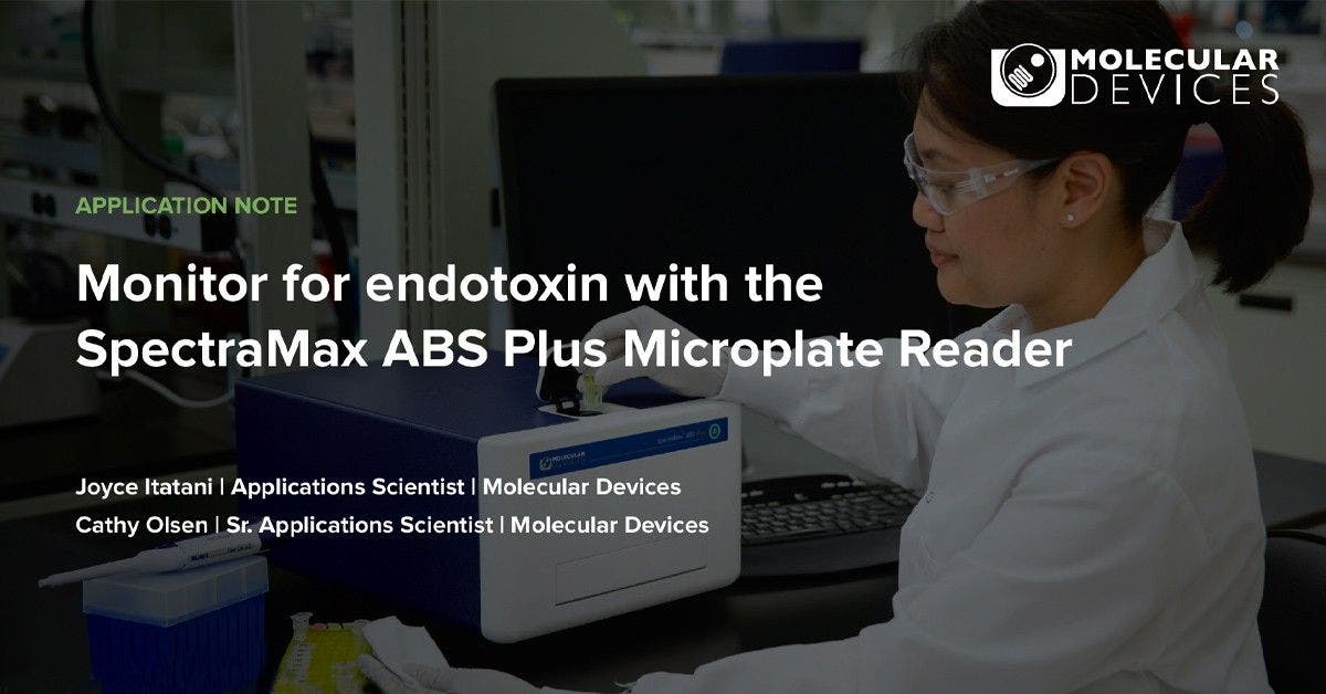 Monitoring for endotoxin with SpectraMax ABS Plus Microplate Reader
