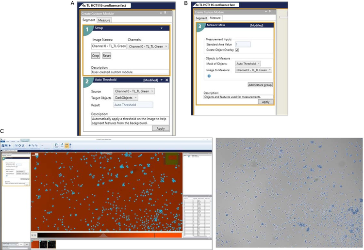 Custom Module Editor (CME) in the IN Carta software, showing the threshold setup