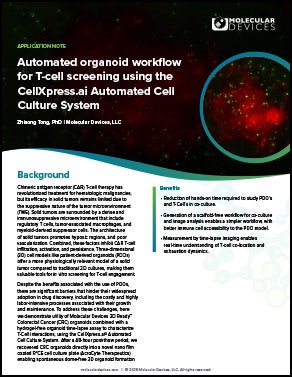 Organoid Workflow for T-cell Screening App Note
