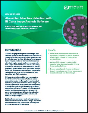 AI-powered, label-free imaging App Note