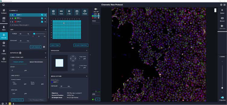 MetaXpress Acquire high-content image acquisition software interface with user-friendly and customizable imaging controls
