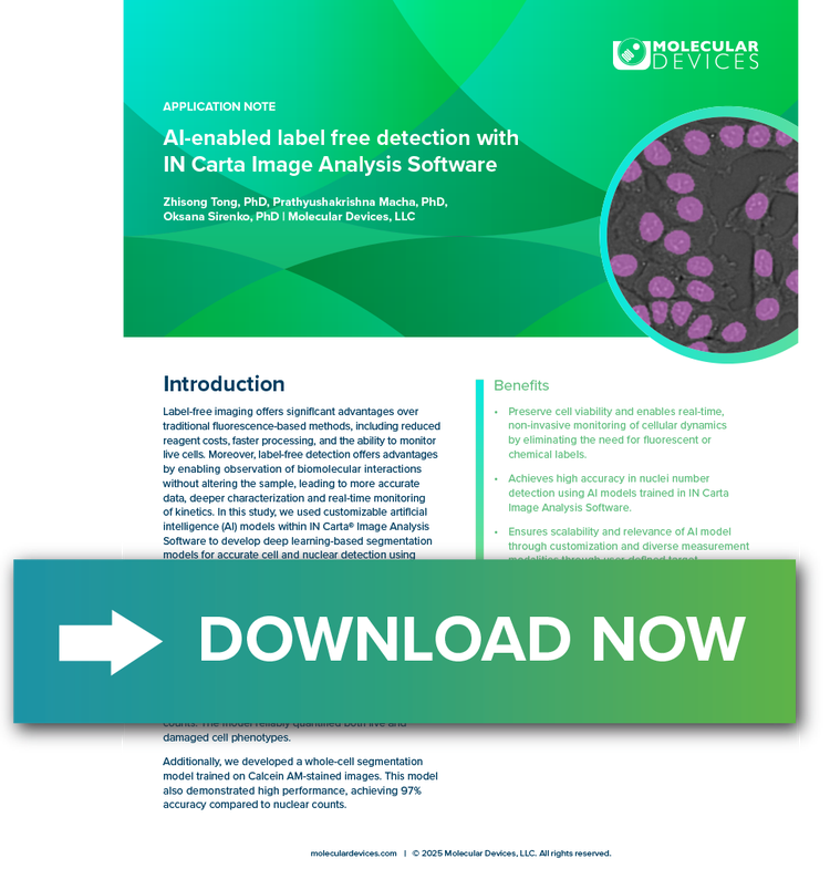 AI-powered, label-free imaging App Note
