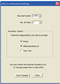 Autorun Advanced Settings Screen