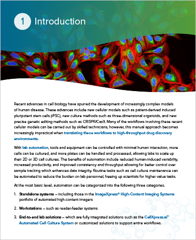 Automating Cell Culture Introduction
