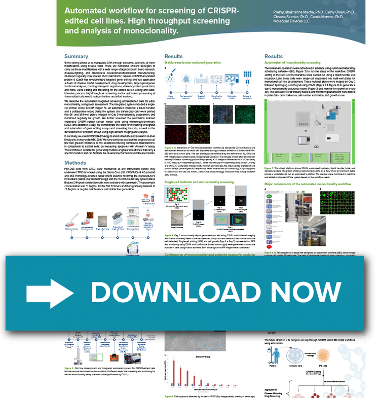 Automated workflow for screening of CRISPR edited cell lines