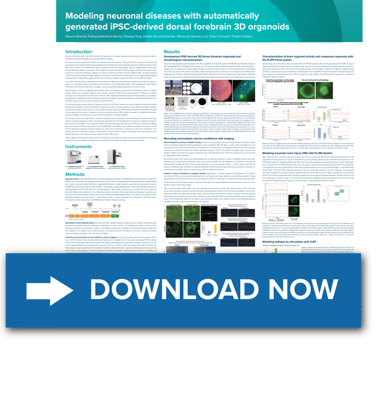Poster on IPCS derived brain organoids