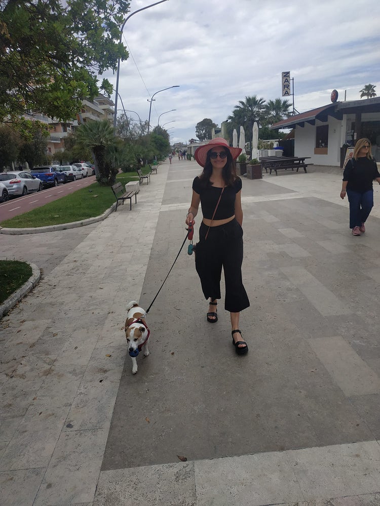 Carola Mancini with her dog