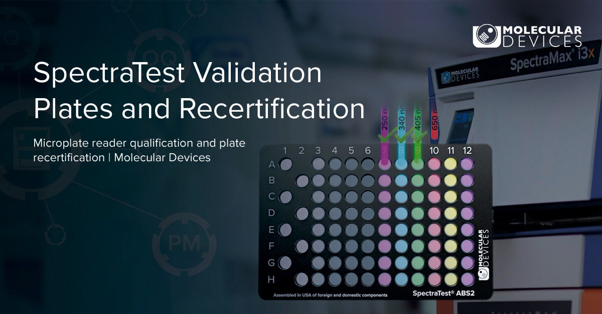 SpectraTest Validation Plates, FL1, ABS1, LM1 Validation Plate