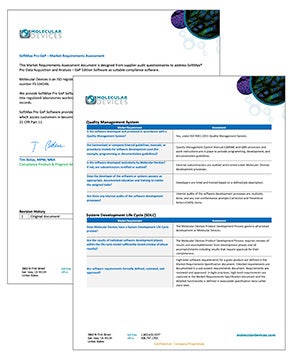 SoftMax Pro GxP – Market Requirements Assessment