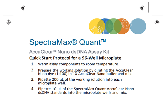 SpectraMax Quant AccuClear Nano dsDNA Assay Kit