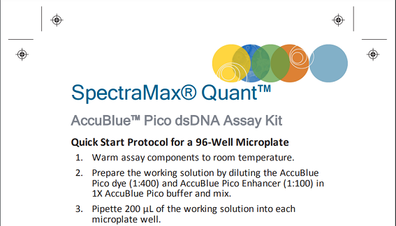 SpectraMax Quant AccuBlue Pico dsDNA Assay Kit